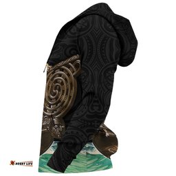 New Zealand Hoodie, Maori Waka Taua Pullover Hoodie Black