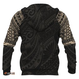 Hei Matau Maori Tattoo All Over Hoodie Gold