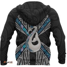 Maori Moko Tattoo Hoodie, Manaia Paua Shell Pullover Hoodie