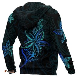 Light Silver Fern New Zealand Zip Hoodie, Frangipani Tattoo Full Zip Hoodie 02