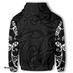 New Zealand Maori Hoodie, Lizard Tattoo Pullover Hoodie