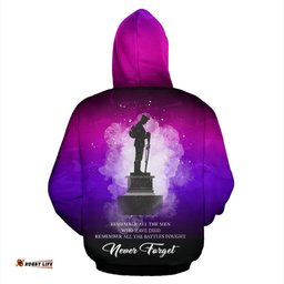 Remember ANZAC New Zealand Hoodie Purple