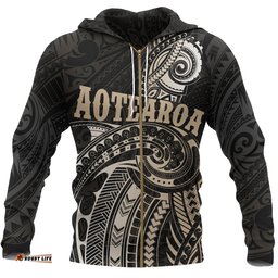 Maori Tattoo Zip Hoodie, New Zealand Aotearoa Pullover Hoodie