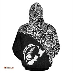 Aotearoa Rugby With Map And Silver Fern Zip Up Hoodie 07