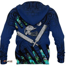 New Zealand Zip Hoodie Cricket Paua Shell