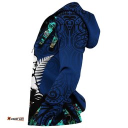 New Zealand Zip Hoodie Cricket Paua Shell