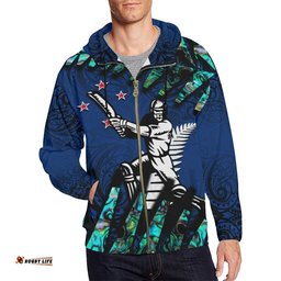 New Zealand Zip Hoodie Cricket Paua Shell