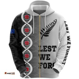 Lest We Forget New Zealand Zip Hoodie Dna