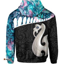 Aotearoa Hoodie Maori Manaia Paua Shell