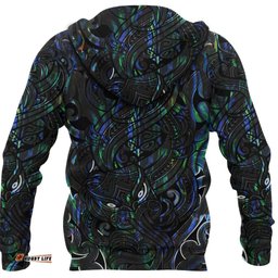 New Zealand Hoodie, Maori Gods Pullover Hoodie, Tumatauenga God Of War Paua Shell