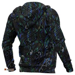 New Zealand Hoodie, Maori Gods Pullover Hoodie, Tumatauenga God Of War Paua Shell