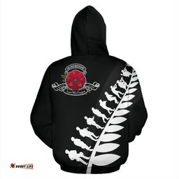 Lest We Forget New Zealand Hoodie Black