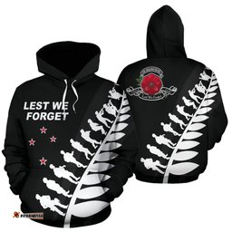 Lest We Forget New Zealand Hoodie Black