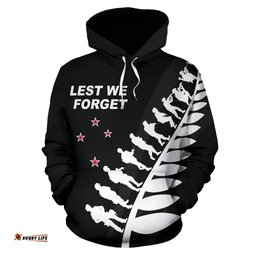 Lest We Forget New Zealand Hoodie Black