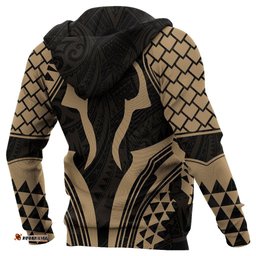 New Zealand Hoodie, Full Torso Aqua Pullover Hoodie Gold