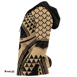 New Zealand Hoodie, Full Torso Aqua Pullover Hoodie Gold