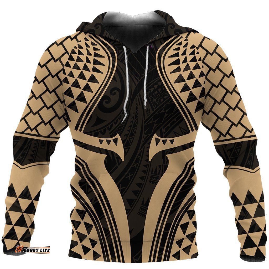 New Zealand Hoodie, Full Torso Aqua Pullover Hoodie Gold