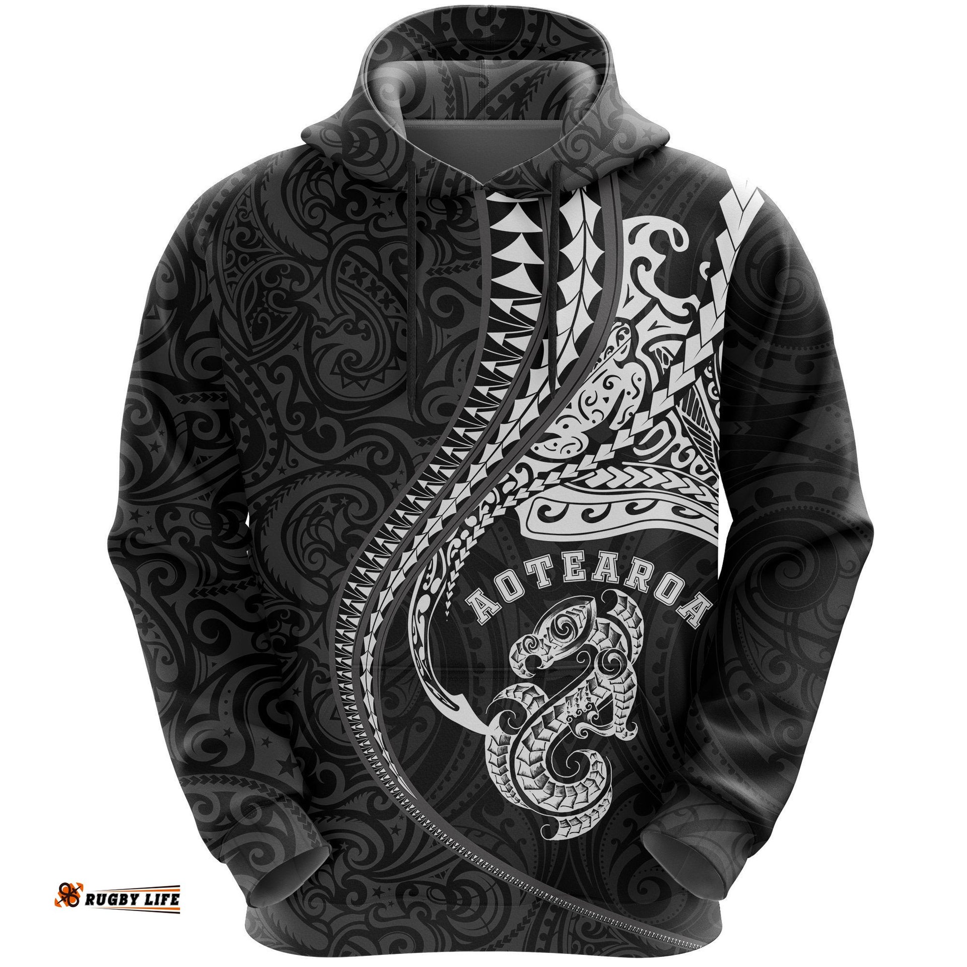 New Zealand Hoodie Manaia Kanaloa Tatau Gen Nz Black