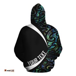 Maori Manaia Paua Shell Hoodie Customized Circle Style