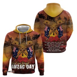 RugbyLife Shop ANZAC Day Lest We Forget Hoodie Australian Veterans Remembrance Tribute LT18