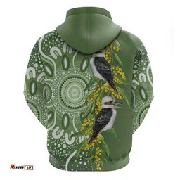 RugbyLife Shop Aussie Kokaburra Golden Wattle Hoodie Aboriginal with National Color LT9