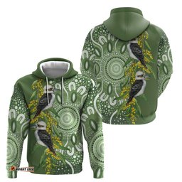 RugbyLife Shop Aussie Kokaburra Golden Wattle Hoodie Aboriginal with National Color LT9