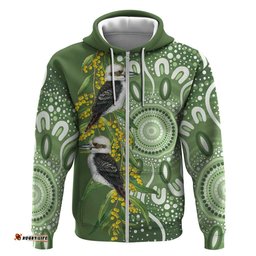 RugbyLife Shop Aussie Kokaburra Golden Wattle Hoodie Aboriginal with National Color LT9