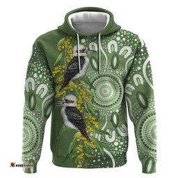 RugbyLife Shop Aussie Kokaburra Golden Wattle Hoodie Aboriginal with National Color LT9