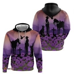 RugbyLife Shop Australia ANZAC Animal Heroes Hoodie Purple Poppies LT7