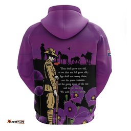 RugbyLife Shop ANZAC Soldier and War Animals Hoodie We Will Remember Them LT15