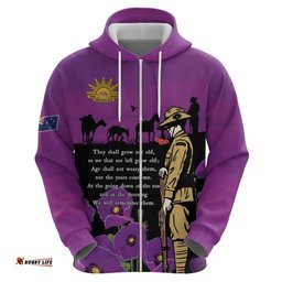 RugbyLife Shop ANZAC Soldier and War Animals Hoodie We Will Remember Them LT15