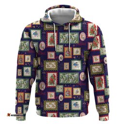 RugbyLife Shop Aussie Birds Christmas La La Land Hoodie Navy Blue Vintage Stamp Edition LT9