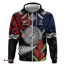 RugbyLife Shop Aotearoa and Samoa Mo Te Tiriti Hoodie Tangata Moana Stand with Tangata Whenua LT9