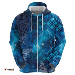 RugbyLife Shop Aotearoa Taniko Matariki Hoodie Cosmic Blue LT7