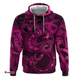 RugbyLife Shop Aotearoa Maori Hei Tiki Hoodie Mawhero Kowhaiwhai Puhoro Motif LT9