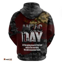 RugbyLife Shop Australia ANZAC Day Hoodie We Will Remember Them Poppy Camouflage LT14