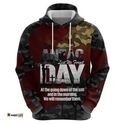 RugbyLife Shop Australia ANZAC Day Hoodie We Will Remember Them Poppy Camouflage LT14