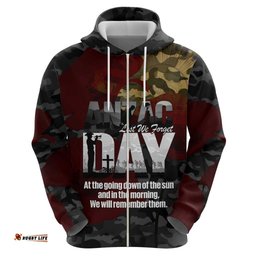 RugbyLife Shop Australia ANZAC Day Hoodie We Will Remember Them Poppy Camouflage LT14