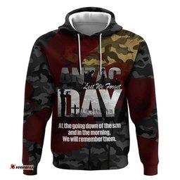 RugbyLife Shop Australia ANZAC Day Hoodie We Will Remember Them Poppy Camouflage LT14