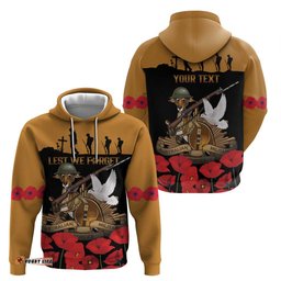 RugbyLife Shop Australia ANZAC Day Personalised Hoodie Honouring The Animals That Served LT9