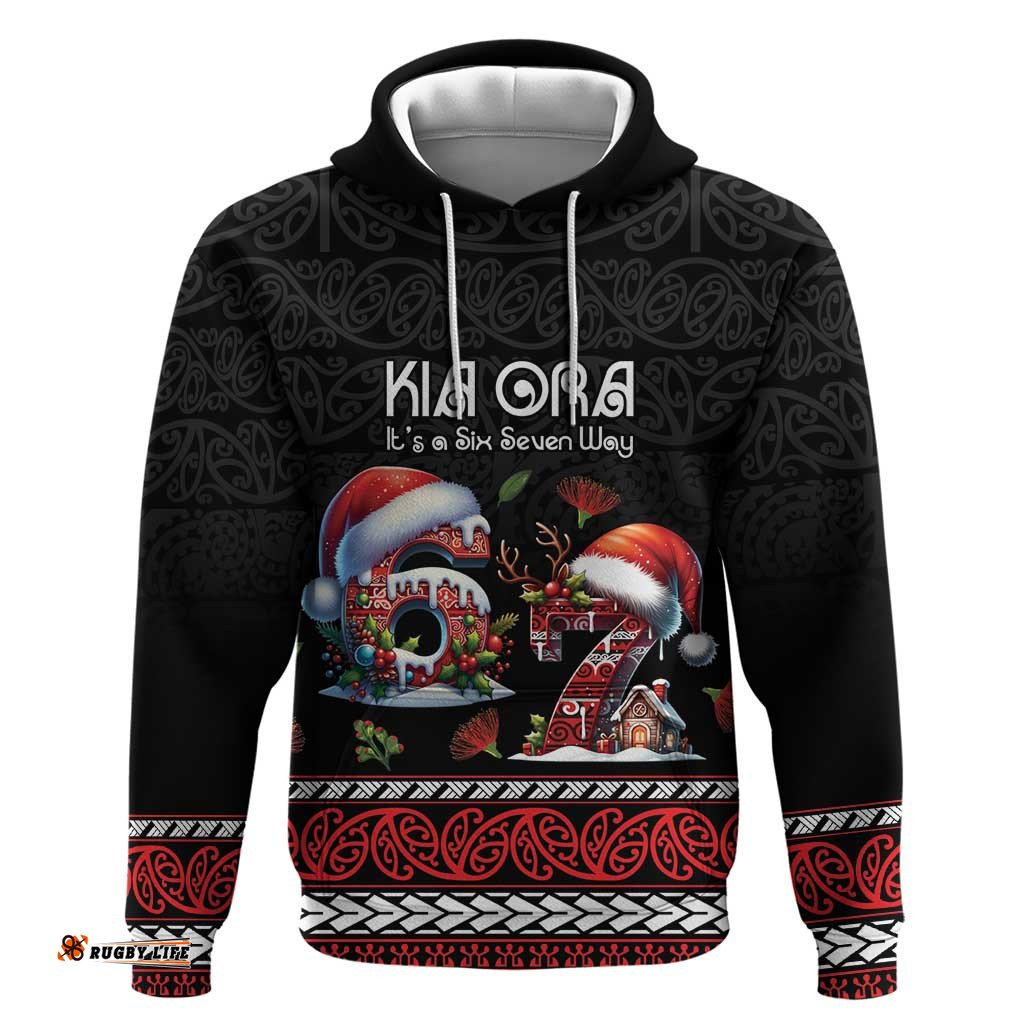 RugbyLife Shop Aotearoa Six Seven Personalized Hoodie New Zealand Funny Christmas LT9