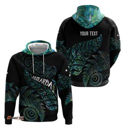 RugbyLife Shop Aotearoa Personalized Lawn Bowls Maori Hoodie New Zealand Paua Shell Tribal Silver Fern LT7