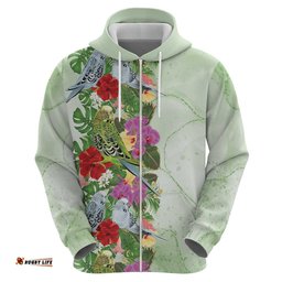 RugbyLife Shop Aussie Budgies Blue And Green Tropical Birds Hoodie LT9