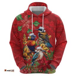 RugbyLife Shop Aussie Native Bird Hoodie Aboriginal Inspired Christmas LT9