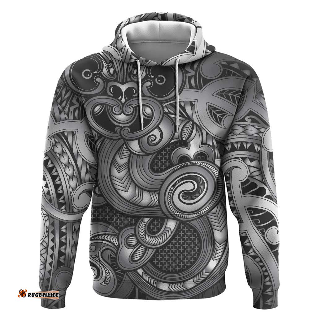 RugbyLife Shop Aotearoa Maori Hei Tiki Hoodie Kiwikiwi Kowhaiwhai Puhoro Motif LT9