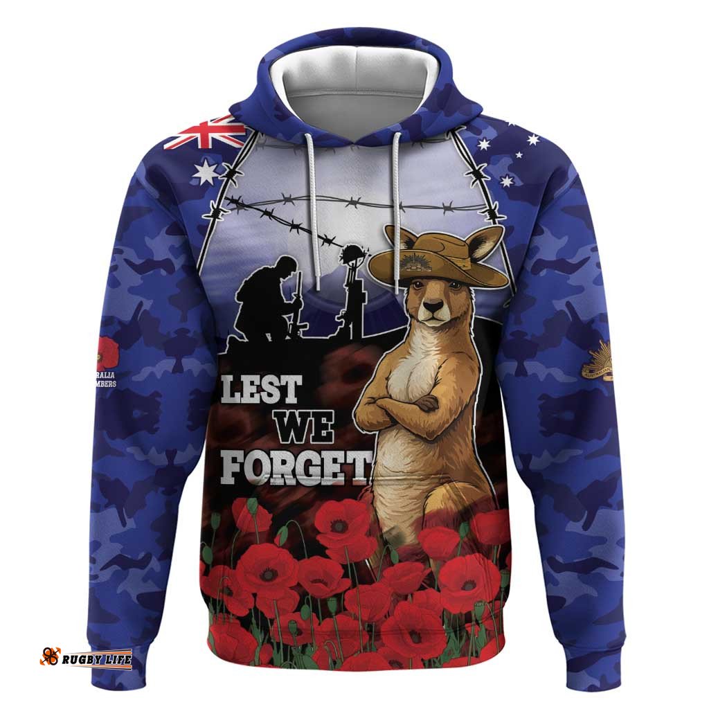 RugbyLife Shop ANZAC Day Hoodie Lest We Forget DT05