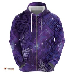 RugbyLife Shop Aotearoa Taniko Matariki Hoodie Cosmic Violet LT7