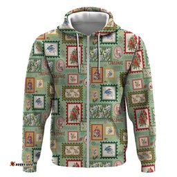 RugbyLife Shop Aussie Birds Christmas La La Land Hoodie Green Vintage Stamp Edition LT9