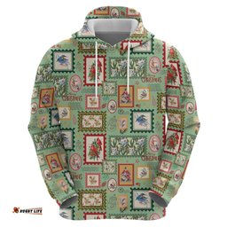 RugbyLife Shop Aussie Birds Christmas La La Land Hoodie Green Vintage Stamp Edition LT9