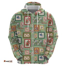 RugbyLife Shop Aussie Birds Christmas La La Land Hoodie Green Vintage Stamp Edition LT9